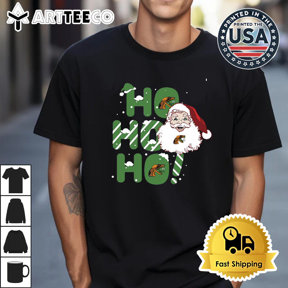 Florida AM Rattlers Ho Ho Ho Santa Claus Christmas Retro T Shirt 1