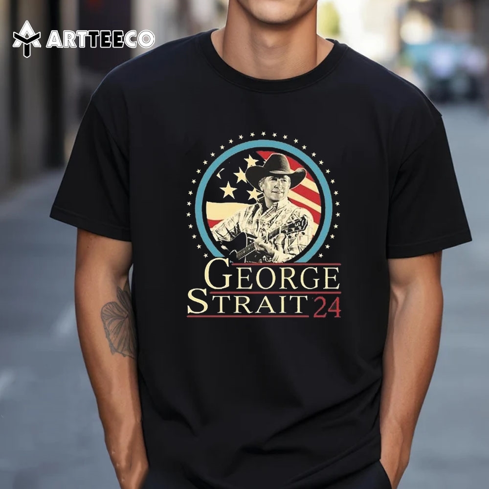 George Strait 24 Fans Gift Graphics American Flag T Shirt