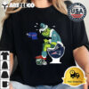 Grinch Dolphins shit on Patriots helmet toilet Christmas Retro T Shirt 2