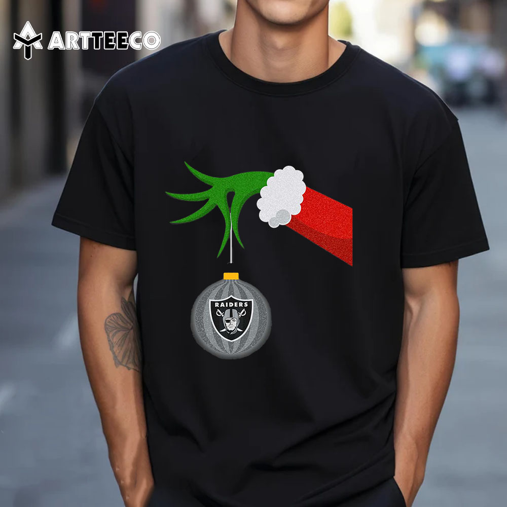 Grinch Hand Holding Oakland Raiders