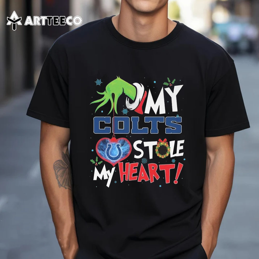 Grinch Hand My Indianapolis Colts Stole My Heart Football 2024 T Shirt