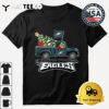 Grinch driving Christmas truck Philadelphia Eagles Retro T Shirt 3