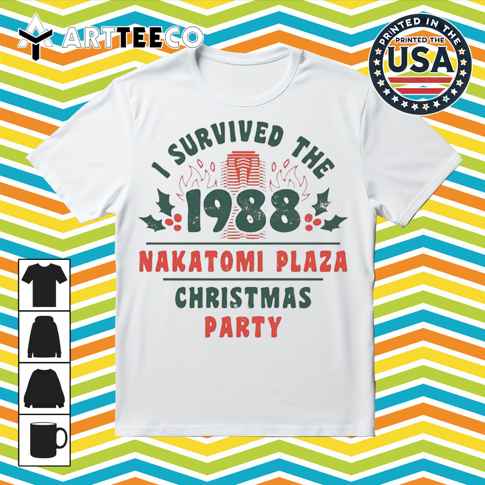 I Survived The 1988 Nakatomi Plaza Christmas Party Retro T Shirt 1