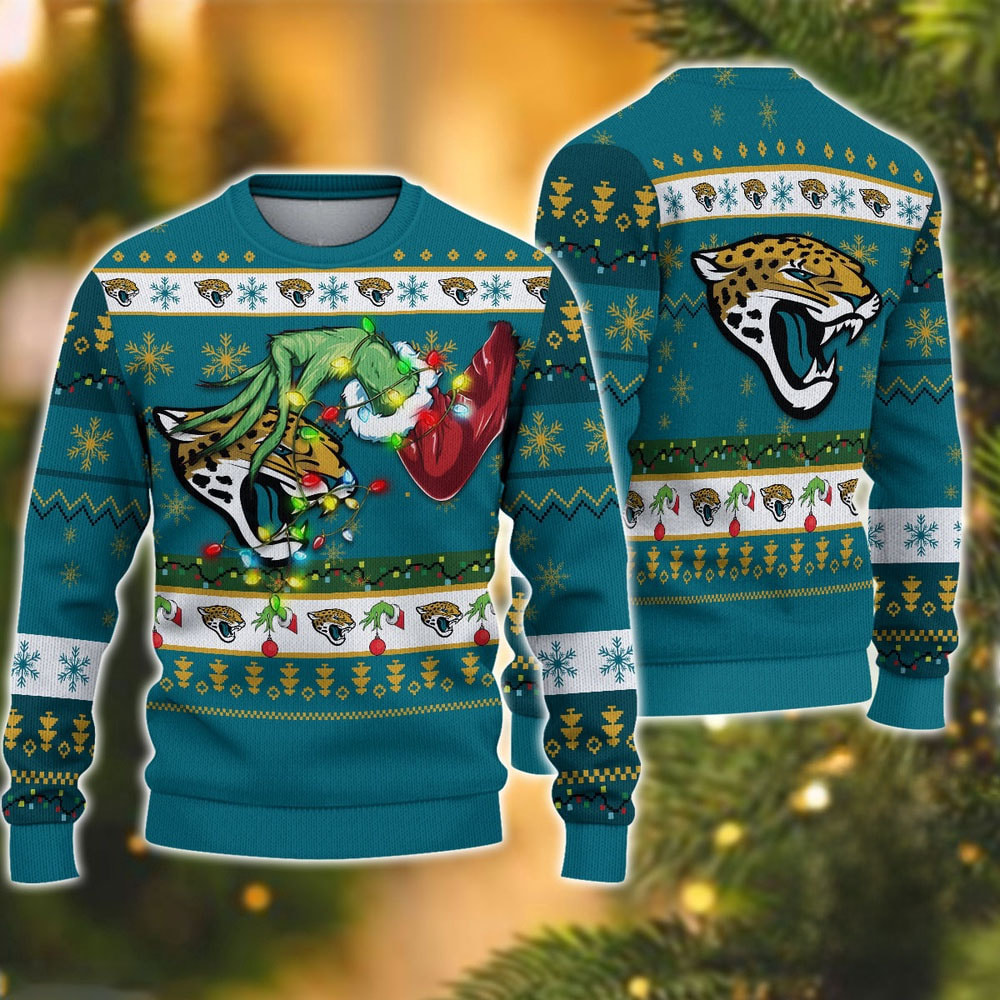 Jacksonville Jaguars Special Grinch's Hand Football Christmas Ugly Sweater