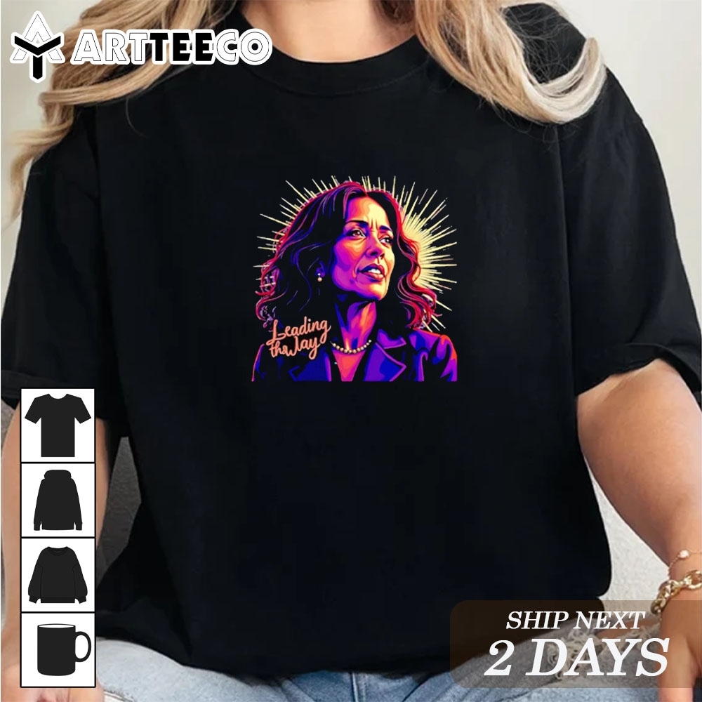 Kamala Harris Bold Vibrant Portrait Leading The Way Kamala T Shirt