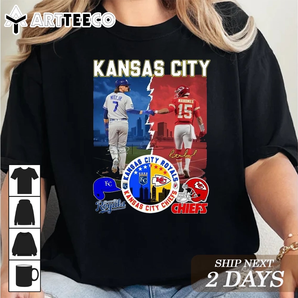 Kansas City Sports Robert Andrew Witt Jr And Patrick Mahomes Stars On Royals And Chiefs Signatures T Shirt