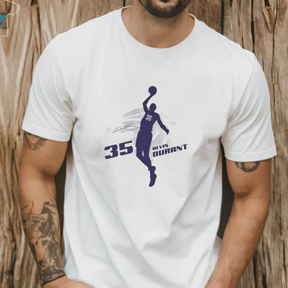 Kevin Durant No 35 Phoenix Suns Silhouette Signature T Shirt