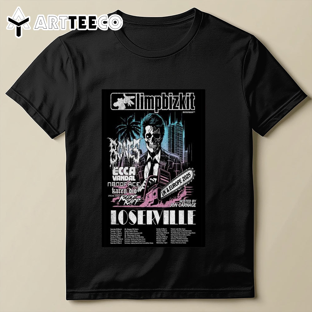 Limpbizkit Uk Europe Tour 2025 T Shirt