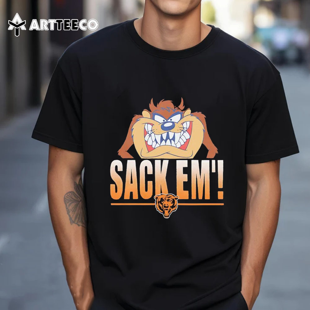 Looney Tunes Taz X Chicago Bears Sack Em' T Shirt