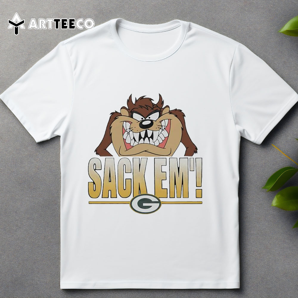 Looney Tunes Taz X Green Bay Packers Sack Em' T Shirt