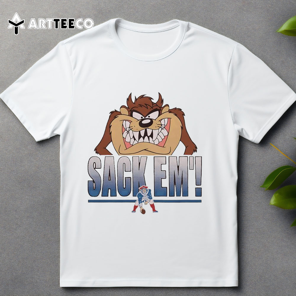 Looney Tunes Taz X New England Patriots Sack Em' T Shirt