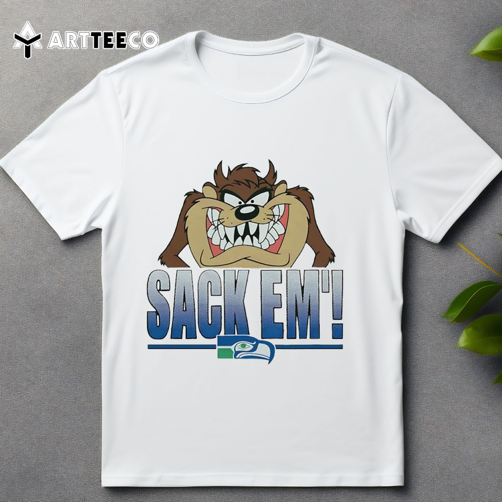 Looney Tunes Taz X Seattle Seahawks Sack Em' T Shirt