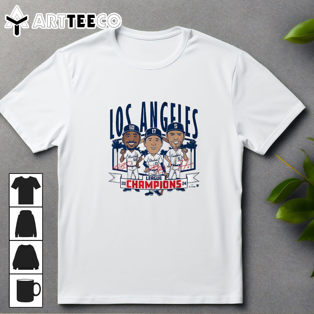 Los Angeles Dodgers Baseball League Champs Caricatures Signatures T Shirt Trending