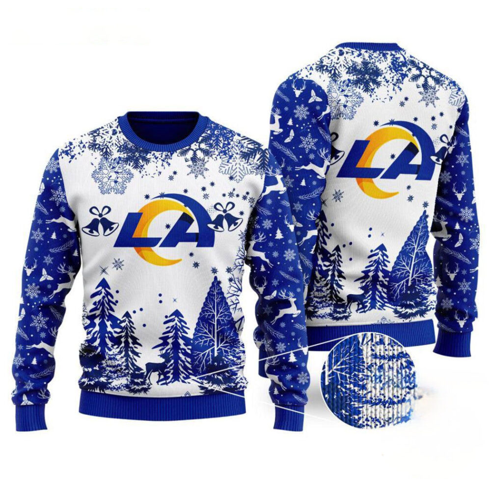 Los Angeles Rams Logo Football Team Special Xmas Tree Christmas Ugly Sweater