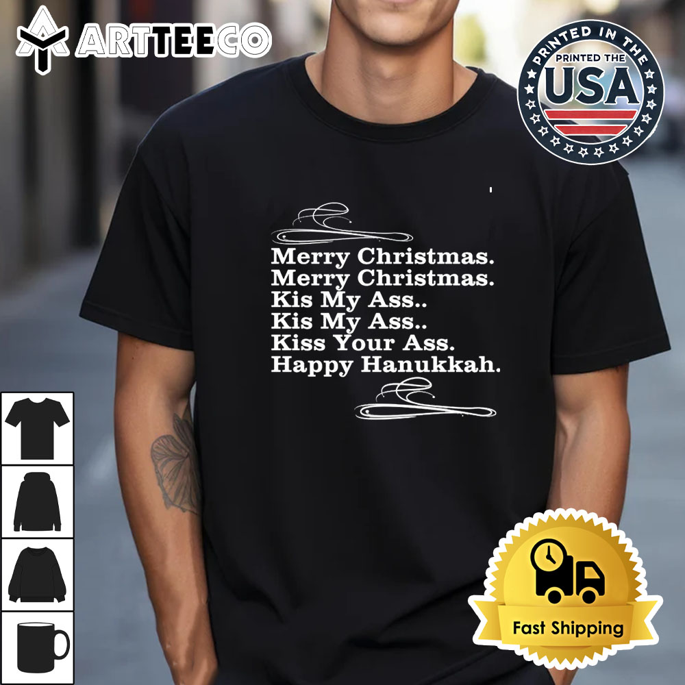 Merry Christmas Kiss My Ass Funny Quote Christmas Vacation Retro T Shirt 1