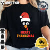 Merry Thanksmas Funny Thanksgiving Turkey Christmas 2024 Premium Retro T Shirt 2