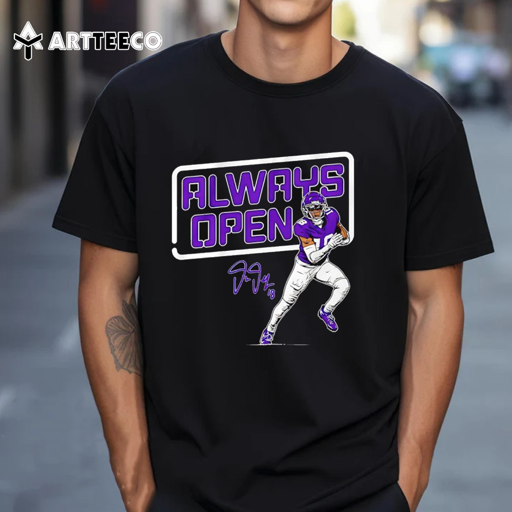 Minnesota Vikings Justin Jefferson Always Open Signature T Shirt