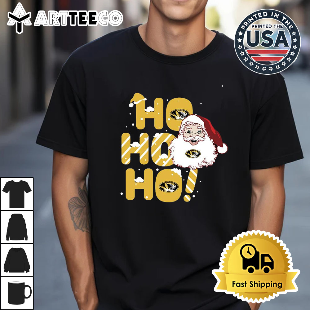 Missouri Tigers Ho Ho Ho Santa Claus Christmas Retro T Shirt 1