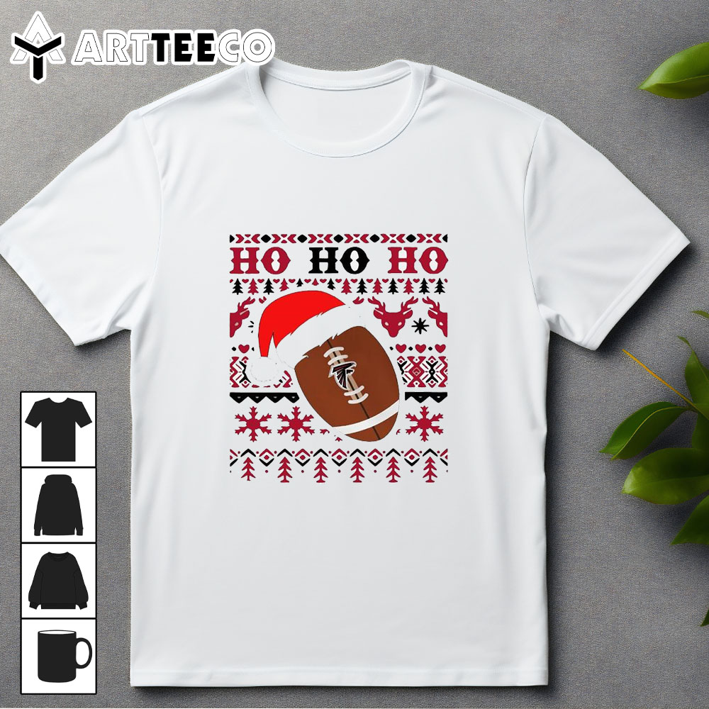 NFL Atlanta Falcons Football Santa Claus Ho Ho Ho Christmas 2024 T Shirt Trending