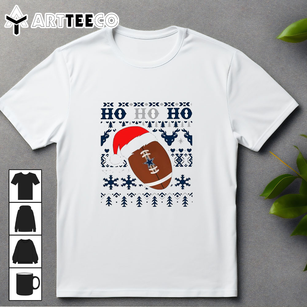 NFL Dallas Cowboys Football Santa Claus Ho Ho Ho Christmas 2024 T Shirt Trending