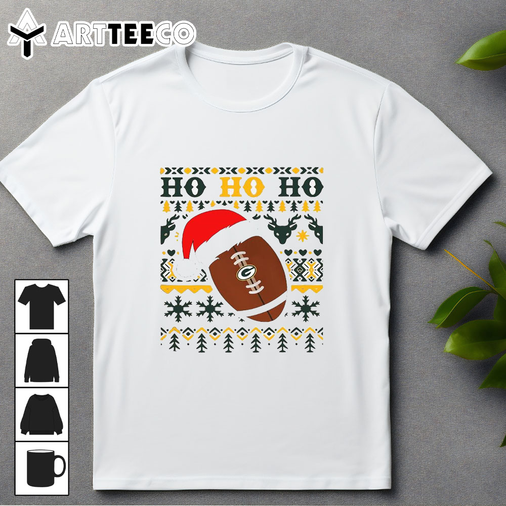 NFL Green Bay Packers Football Santa Claus Ho Ho Ho Christmas 2024 T Shirt Trending