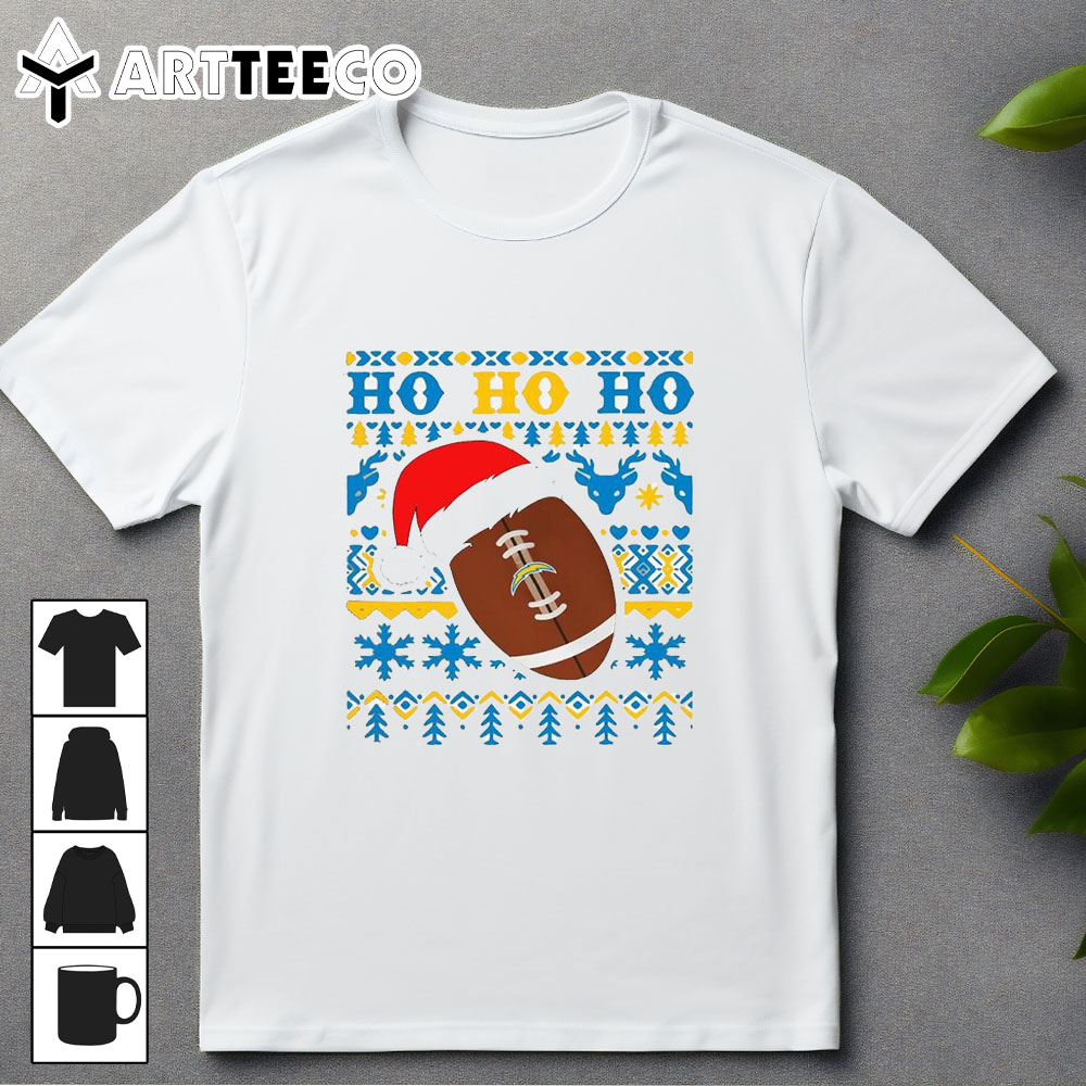 NFL Los Angeles Chargers Football Santa Claus Ho Ho Ho Christmas 2024 T Shirt Trending