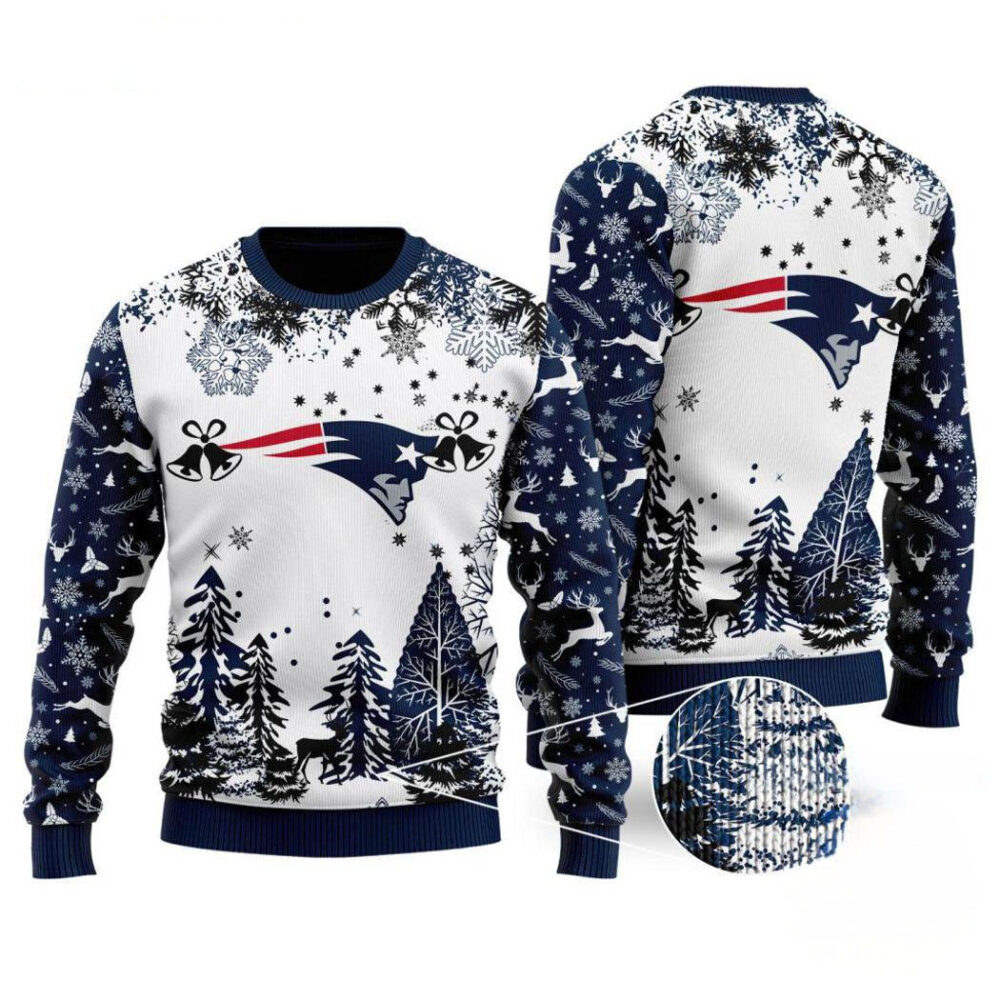 New England Patriots Logo Football Team Special Xmas Tree Christmas Ugly Sweater