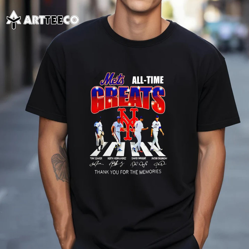 New York Mets Abbey Road All Time Greats Thank You For The Memories Signatures T Shirt