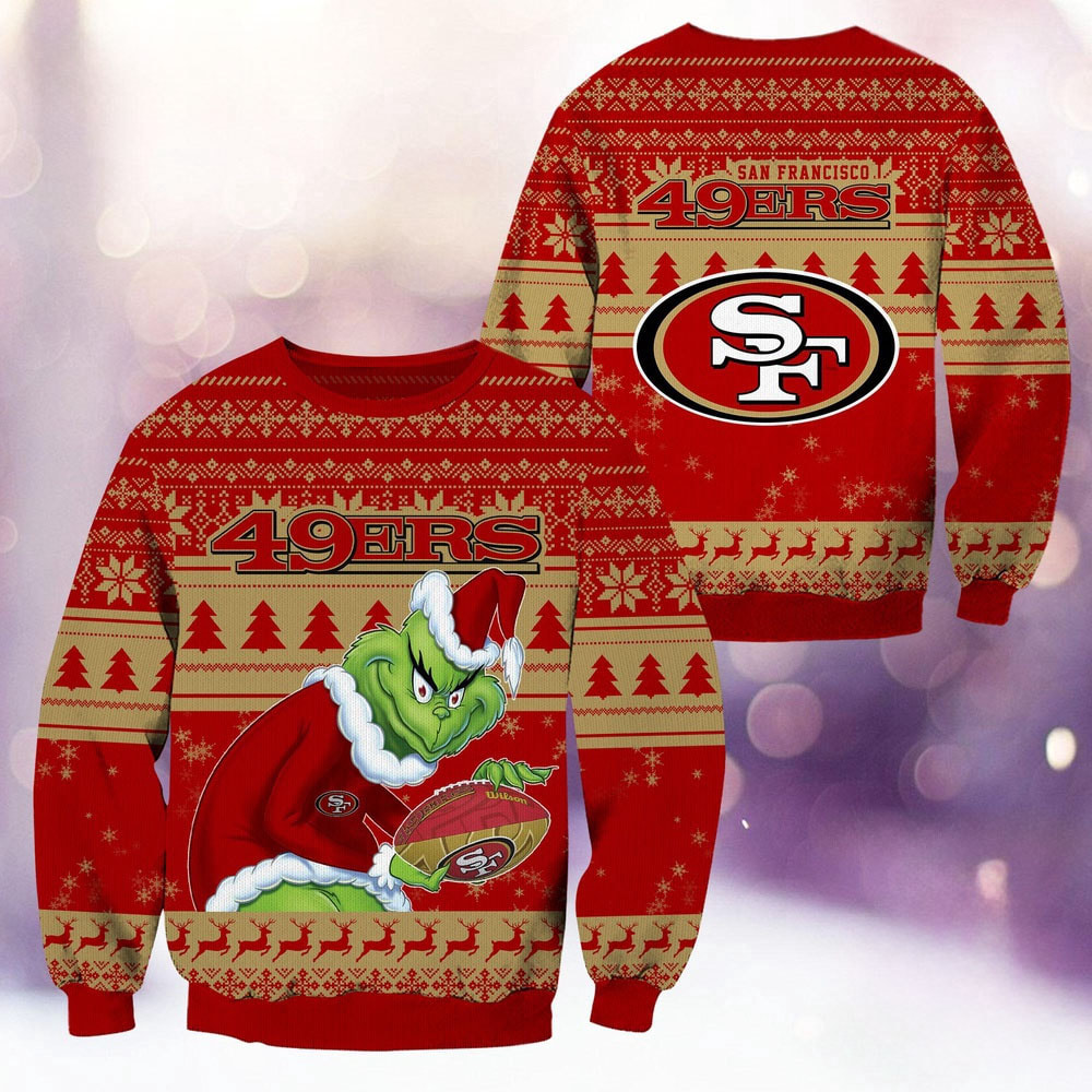 San Francisco 49ers Football Grinch Christmas Ugly Sweater