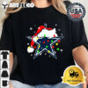 Santa Dallas Cowboys Logo Christmas Retro T Shirt 2