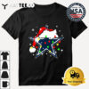 Santa Dallas Cowboys Logo Christmas Retro T Shirt 3