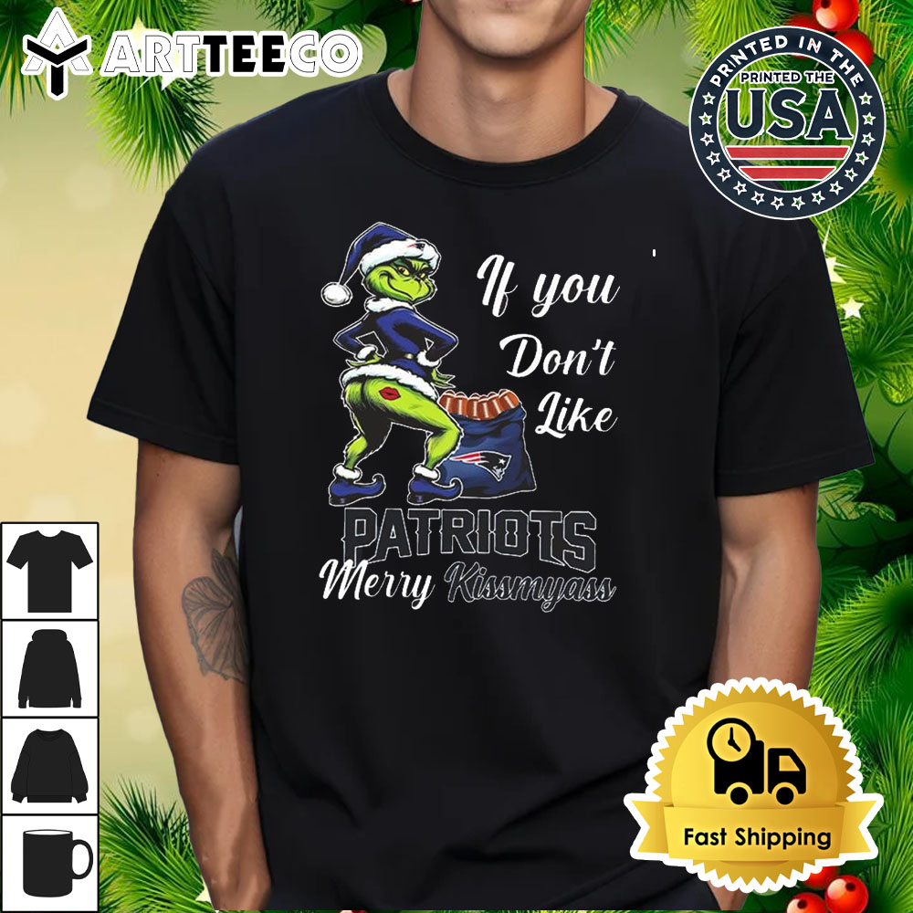 Santa Grinch If You Don't Like New England Patriots Merry Kissmyass 2024 Retro T Shirt 1