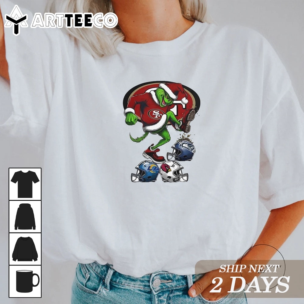 Santa Grinch San Francisco 49ers NFL Stomp On Teams Christmas 2024 T Shirt