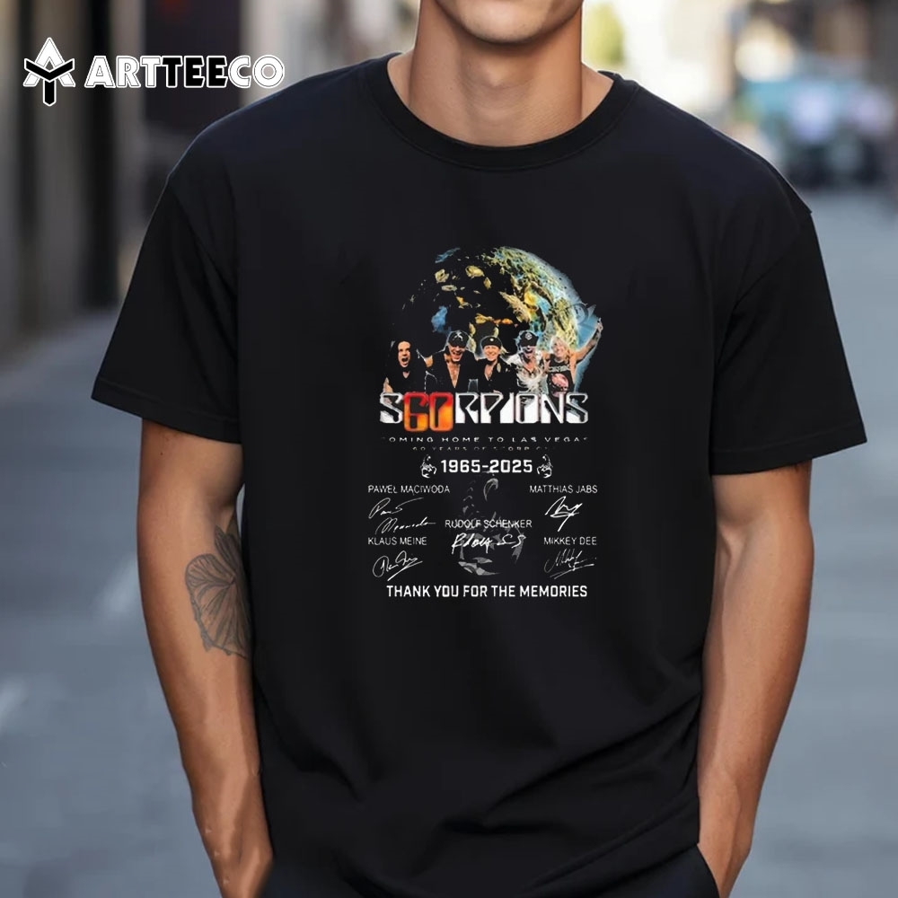 Scorpions Coming Home To Las Vegas 60 Years Of 1965 2025 Thank You For The Memories Signatures T Shirt