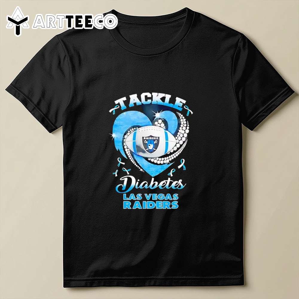 Tackle Diabetes Las Vegas Raiders 2024 Diamond Heart T Shirt