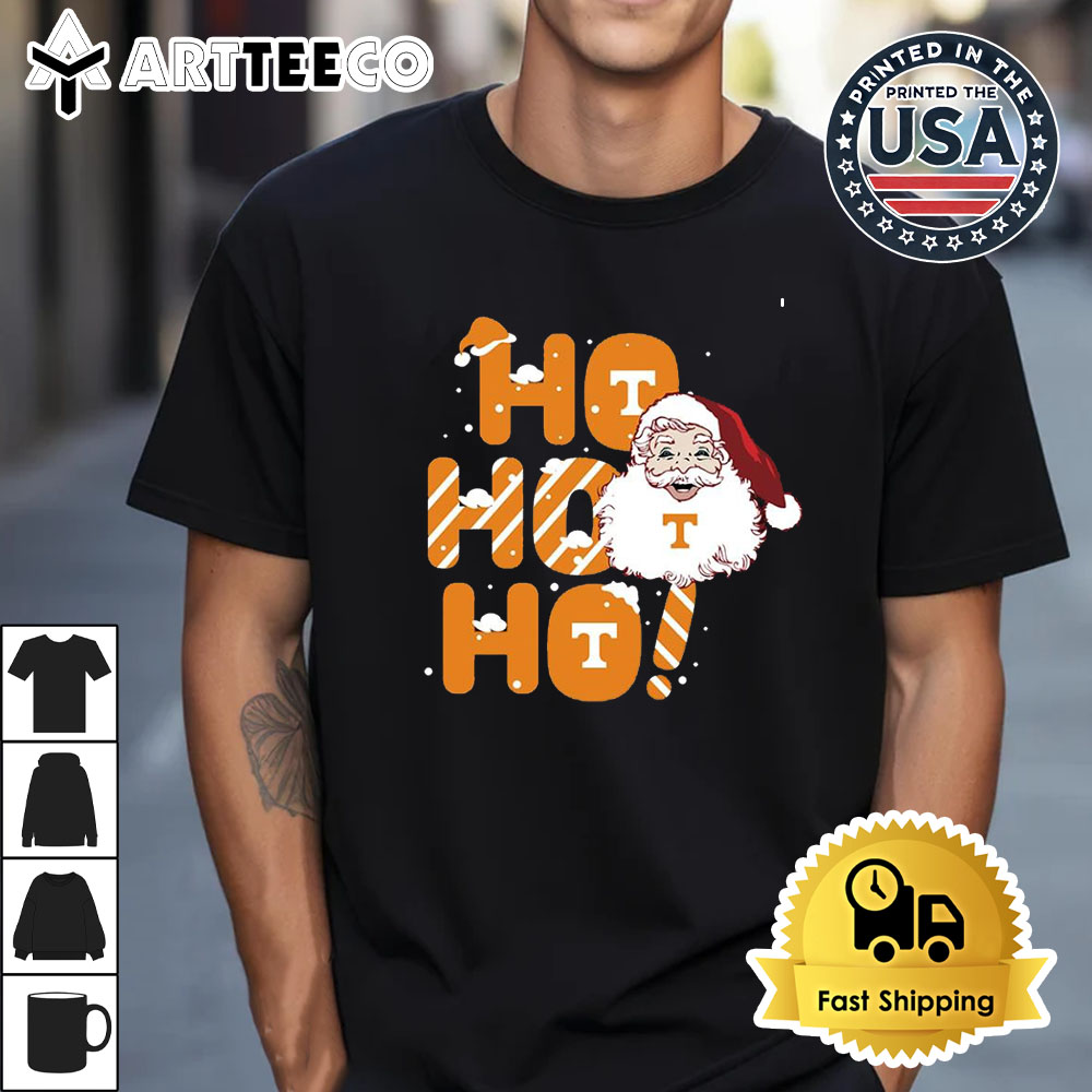 Tennessee Volunteers Ho Ho Ho Santa Claus Christmas Retro T Shirt 1