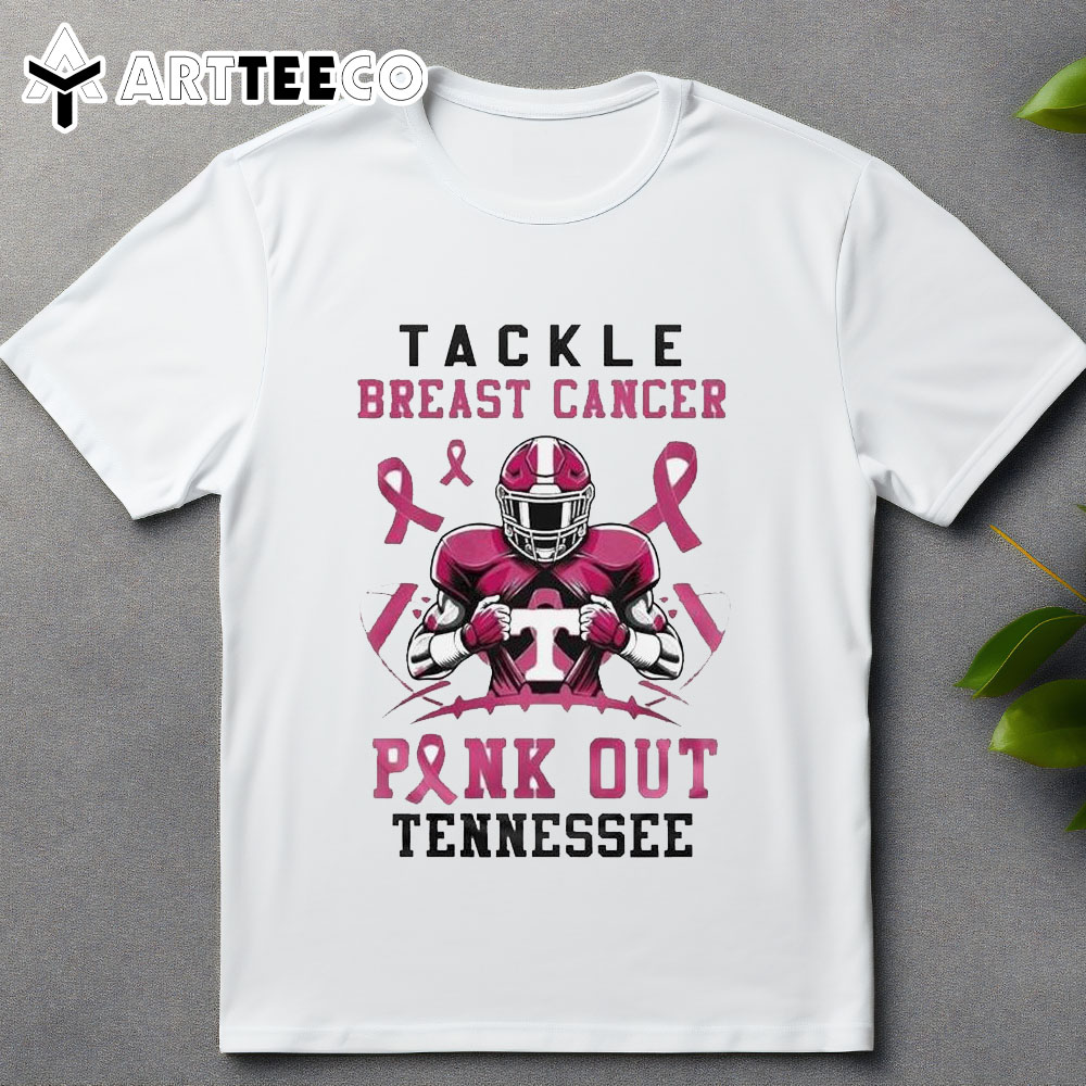 Tennessee Volunteers Tackle Breast Cancer Pink Out 2024 T Shirt