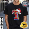 Texas Rangers Santa hat lights Christmas Retro T Shirt 1