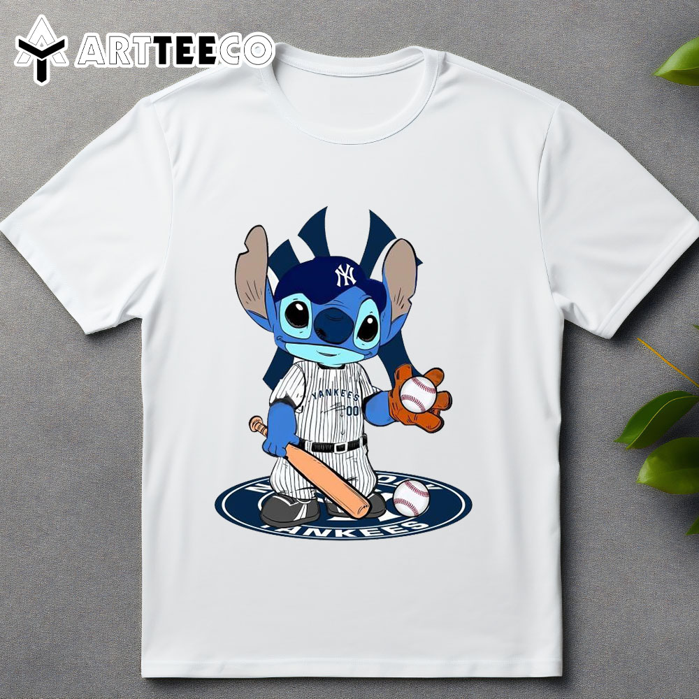 The Stitch Baseball New York Yankees Logo 2024 T Shirt