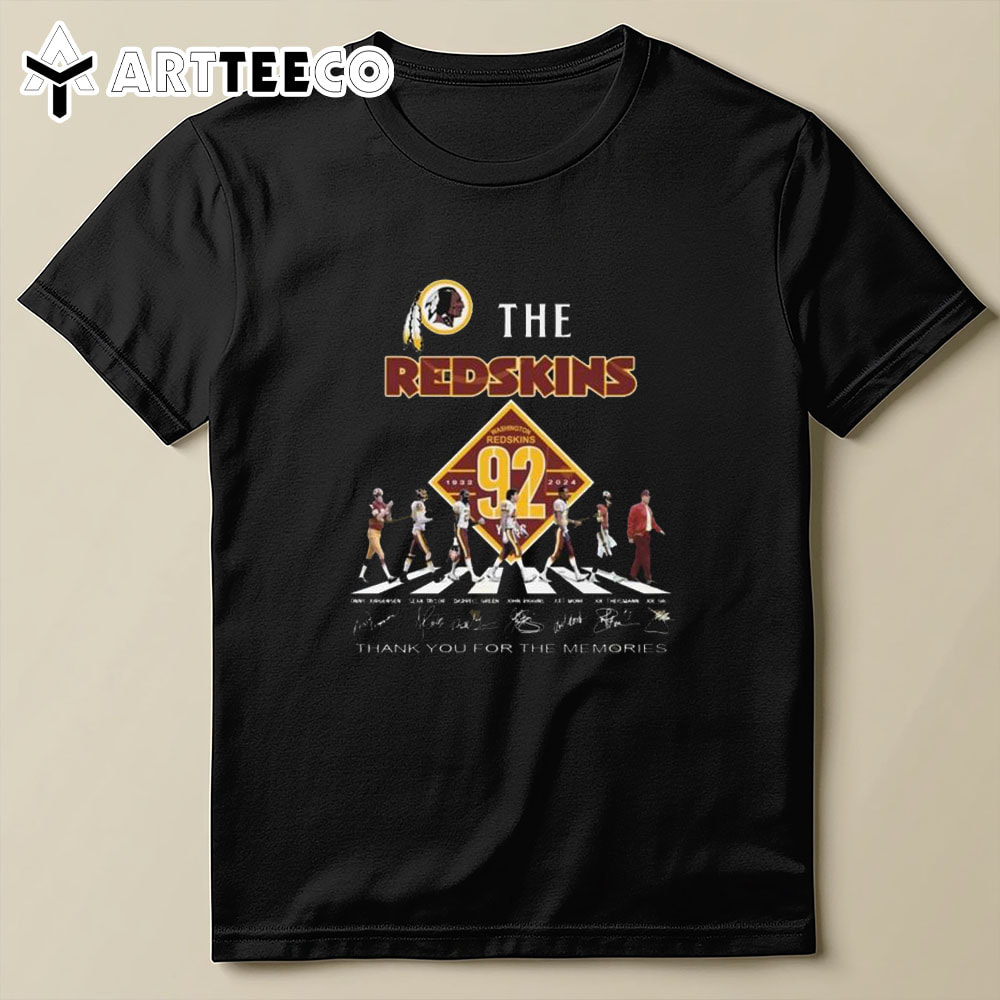 The Washington Commanders 92 Years Signature Thank You For The Memories Signatures T Shirt