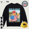 Trump god is great beer is good and Kamala are crazy Retro T Shirt 4