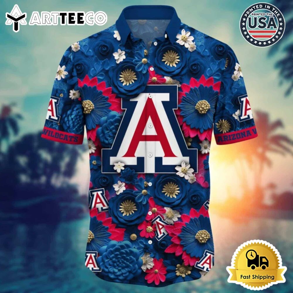 Arizona Wildcats Elegant Floral Hawaiian Shirt Custom Summer Trend 2