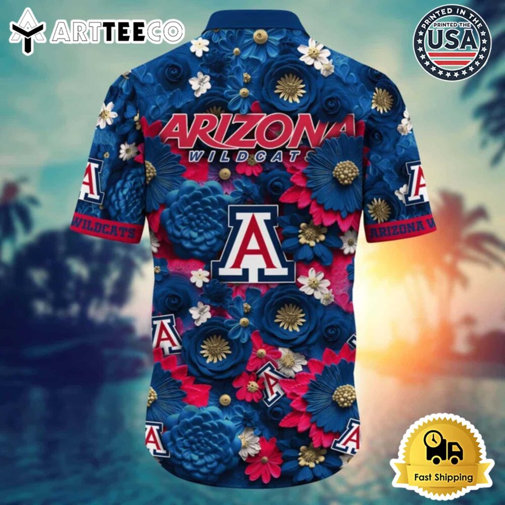 Arizona Wildcats Elegant Floral Hawaiian Shirt Custom Summer Trend 3