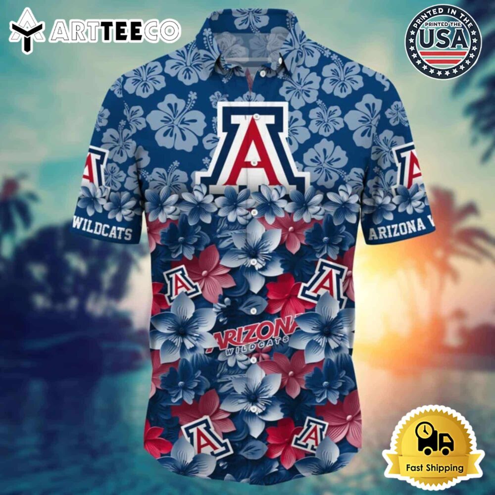 Arizona Wildcats Hibiscus Hawaiian Shirt Tropical Summer Vibes 2