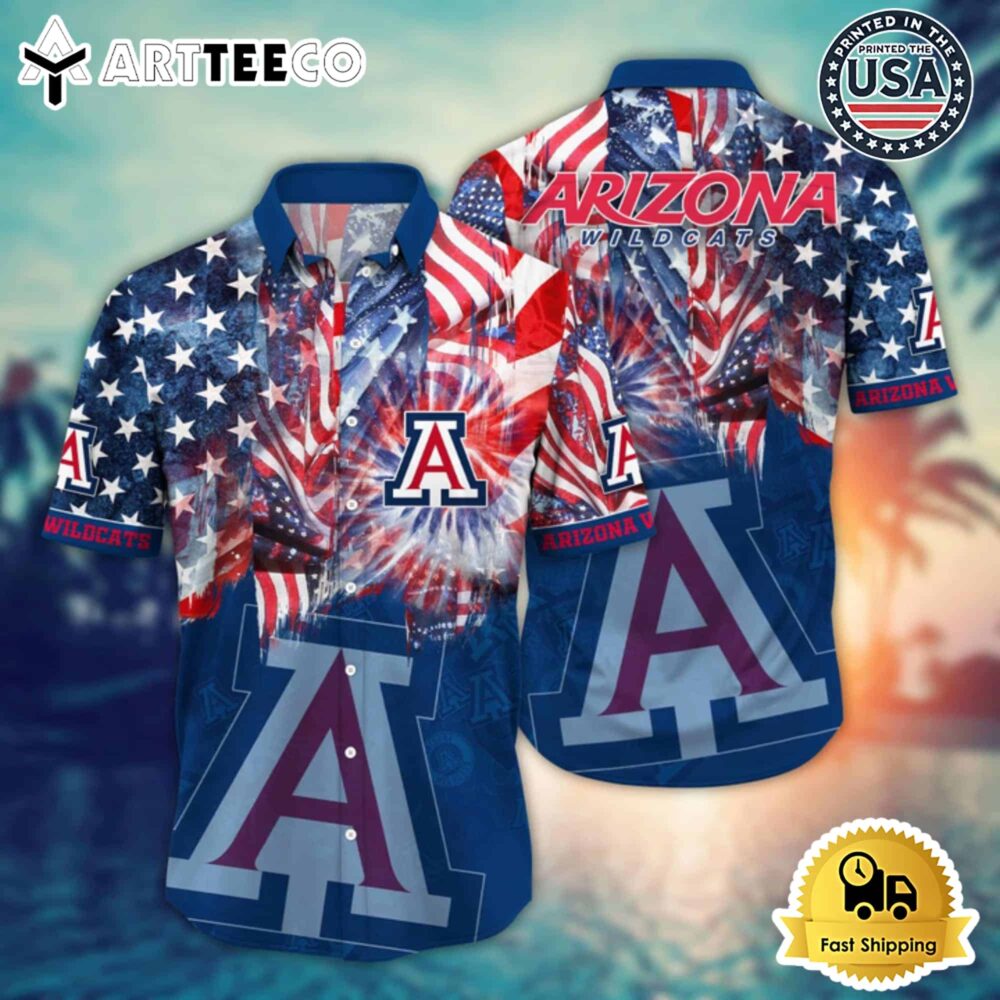 Arizona Wildcats Patriotic Hawaiian Shirt Stars Stripes and Summer Vibes 1