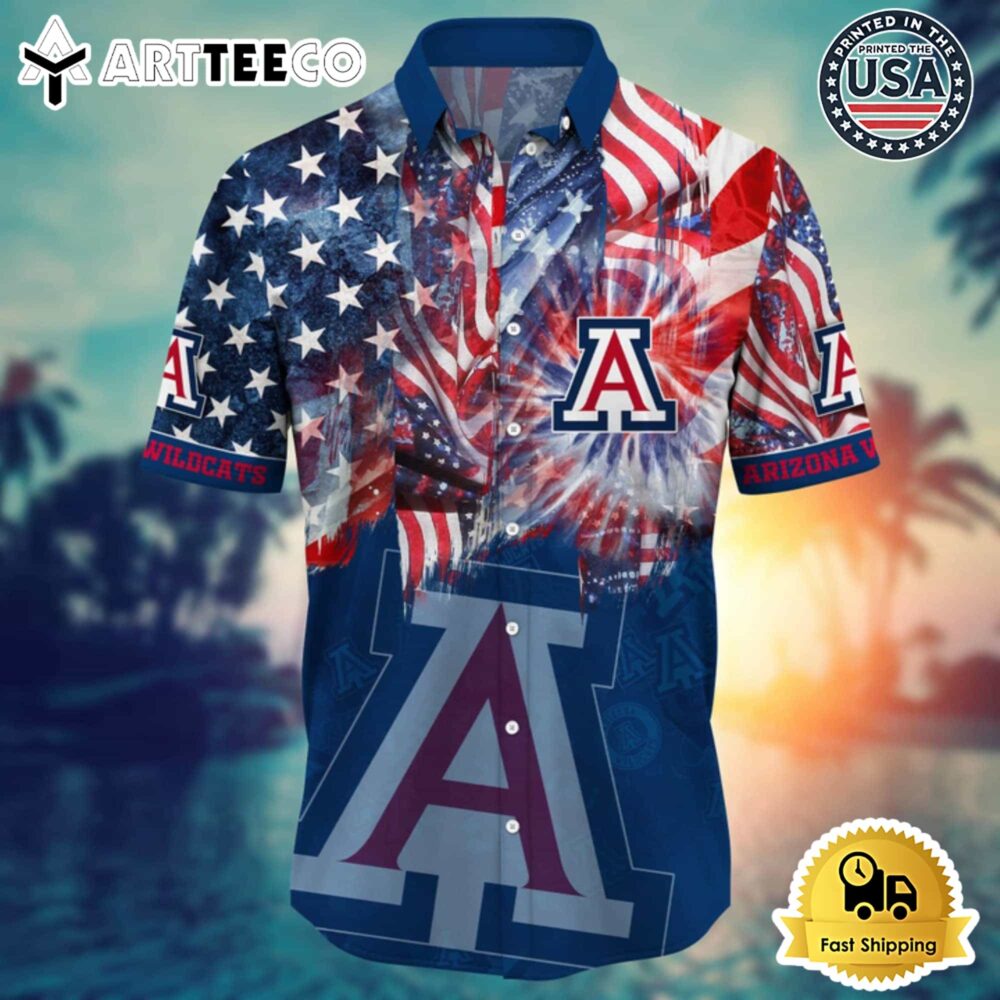 Arizona Wildcats Patriotic Hawaiian Shirt Stars Stripes and Summer Vibes 2