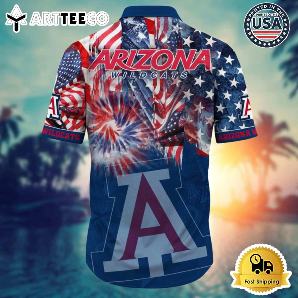 Arizona Wildcats Patriotic Hawaiian Shirt Stars Stripes and Summer Vibes 3