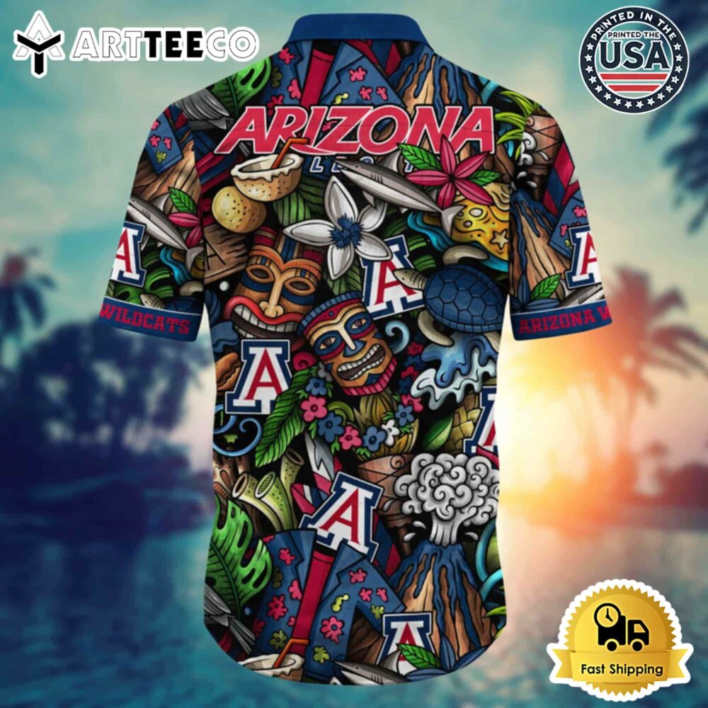 Arizona Wildcats Tropical Tiki Hawaiian Shirt Custom Summer Fan Gear 3