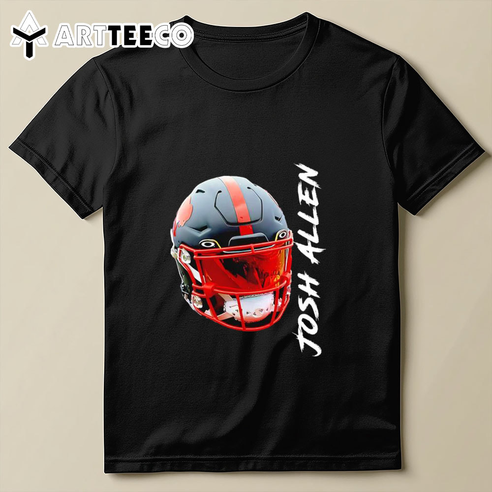 Buffalo Bills Josh Allen Black Helme T Shirt