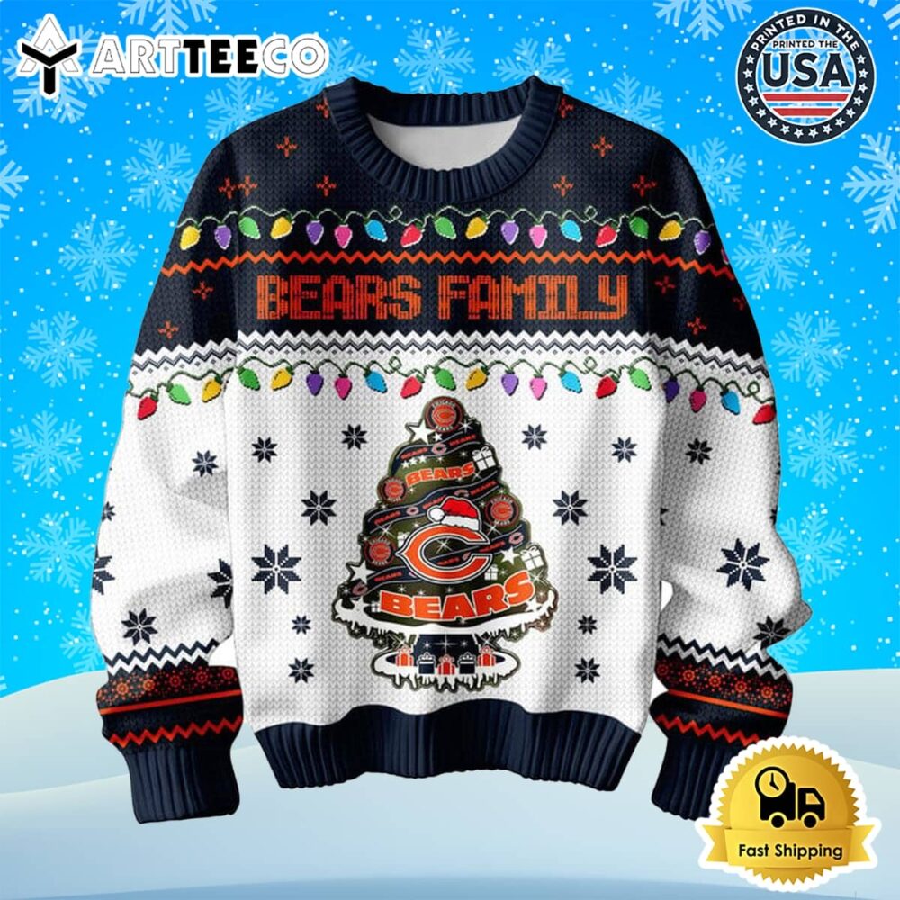 Chicago Bears Family Have A Merry Christmas 2024 Ugly Sweater 2